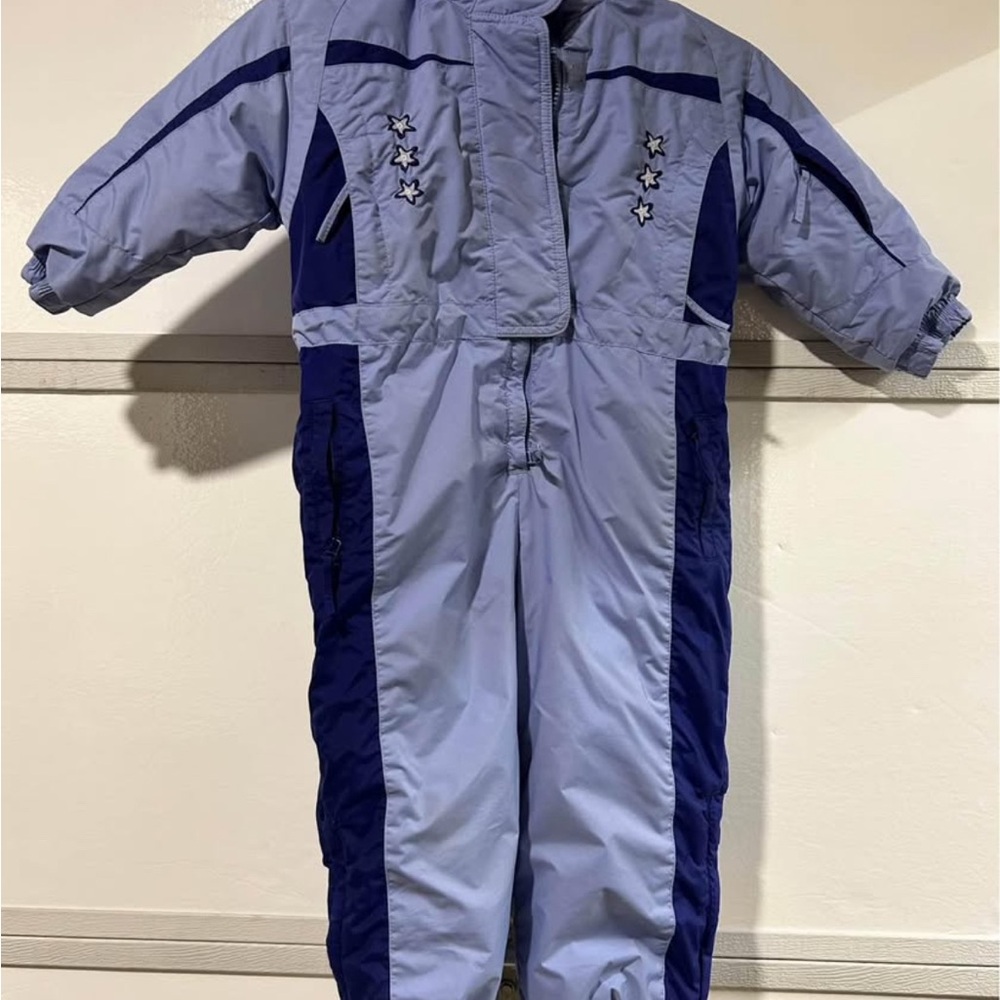 Snow ski Rawik Kids Girls Blue Snowsuit kids Sz 4 Hooded Insulated Waterproof